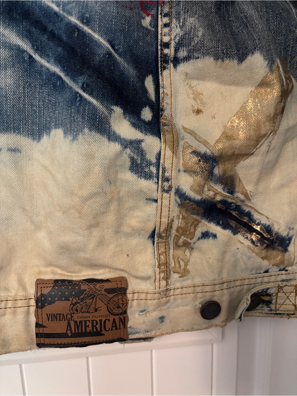 Vintage Americana Mixed Media Bomber Jacket Jimi Hendrix Patch Streetwear XL NWT - Picture 11 of 13